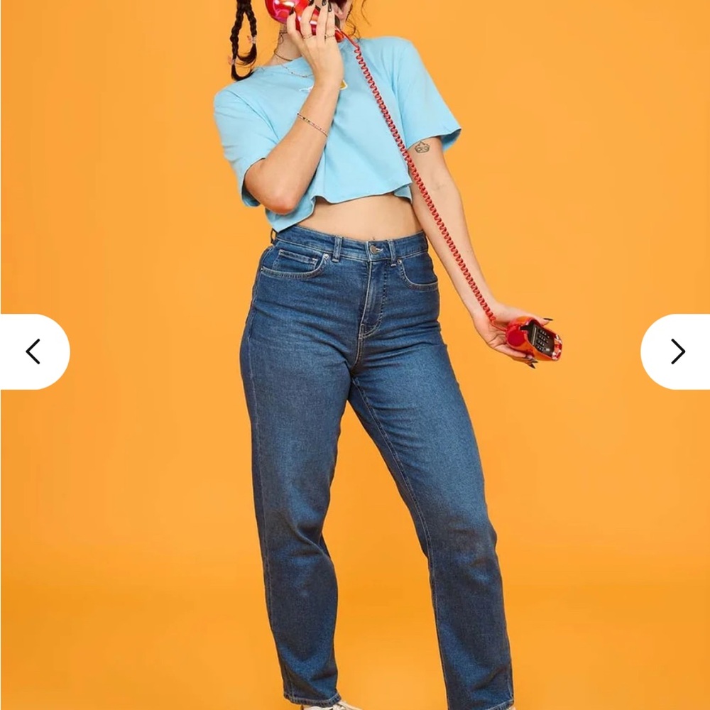 Organic Mom Jeans - Atlantic